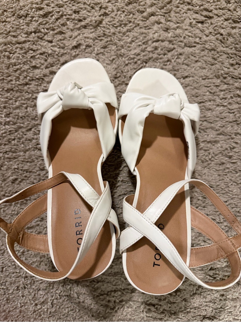 torrid White Knot Ankle-Strap Sandals